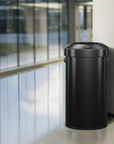 Urban Round Open Top Can Commercial 90L / 23.7 Gal - Black Stainless Steel