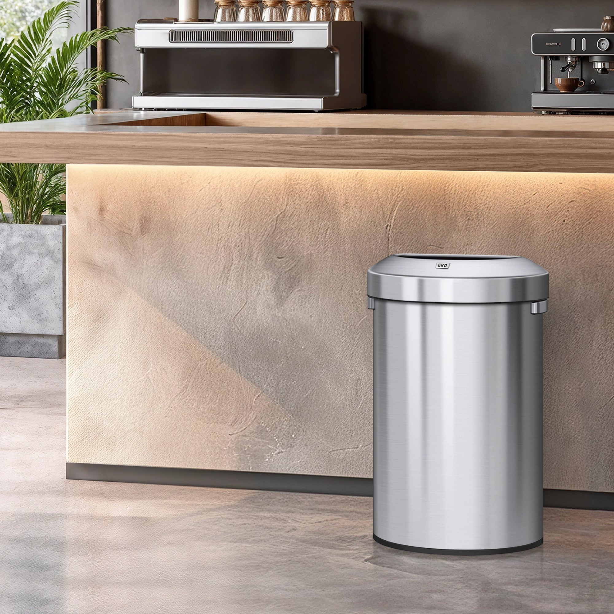Urban Semi-Round Commercial Open Top Waste Bin