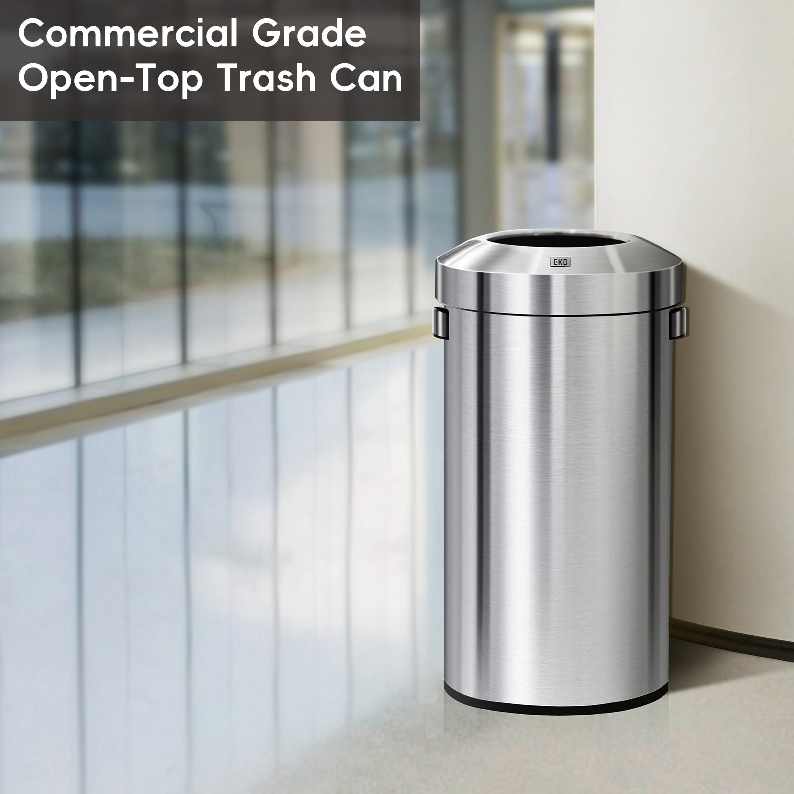 EKO Urban Round Open Top Can Commercial Grade – 90L / 23.7 Gal – Commercial Grade Open-Top Trash Can