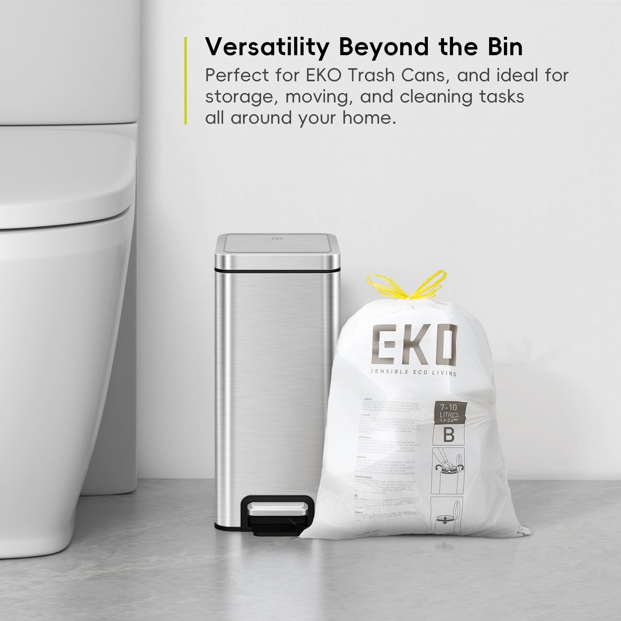 EKO Code B - 2.6 Gallon Easy-Dispense Roll Trash Bag - 80 Count (7-10L) – Versatility Beyond the Bin