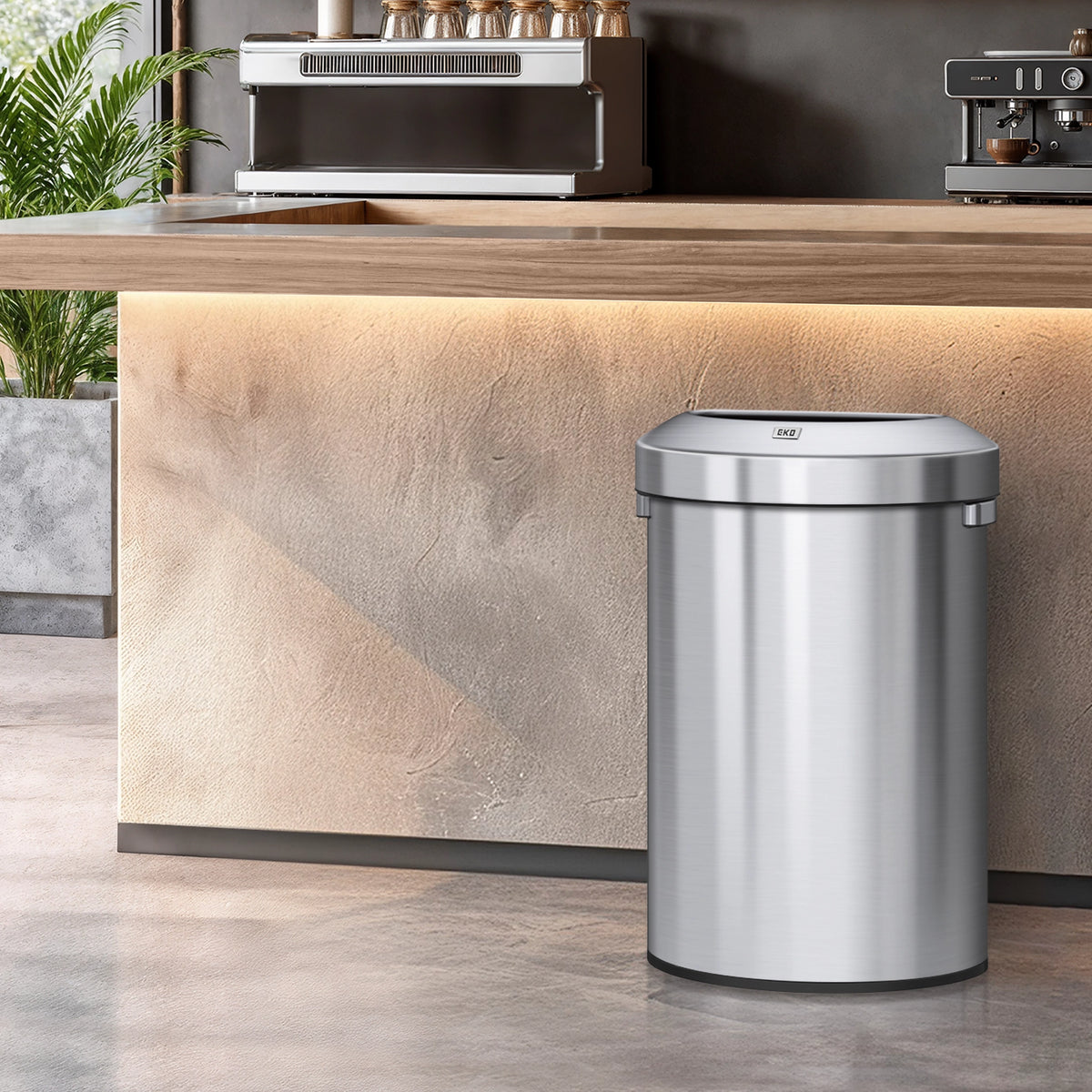 Urban Semi-Round Commercial Open Top Waste Bin