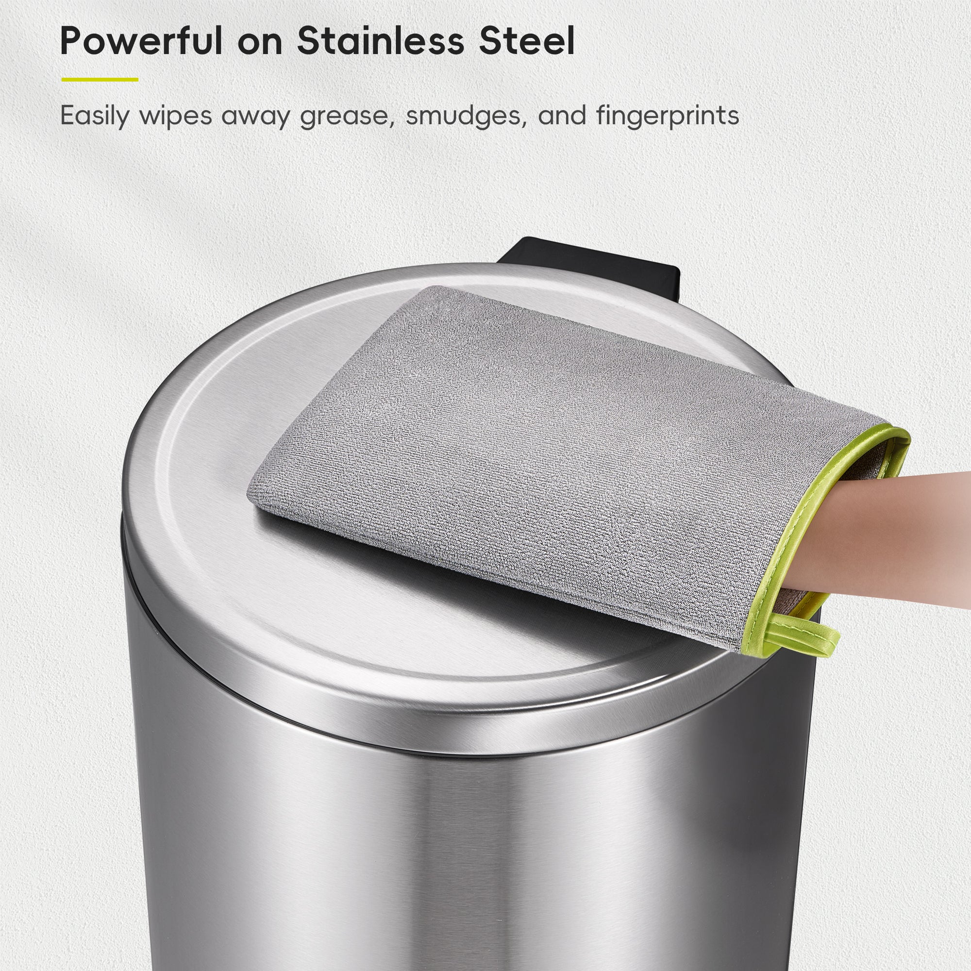 EKO Microfiber Cleaning Mitt for Stainless Steel – Wipes Away Grease, Smudges and Fingerprints