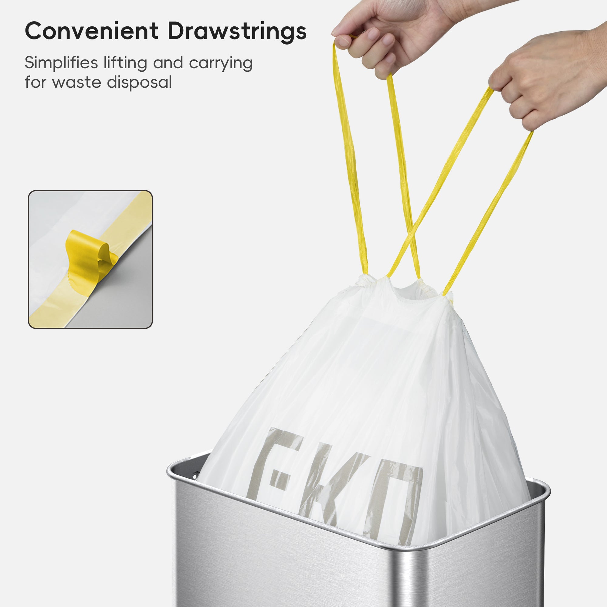 Code J - 12.9 Gallon (45-49L) Easy-Dispense Roll Trash Bag - 60 Count