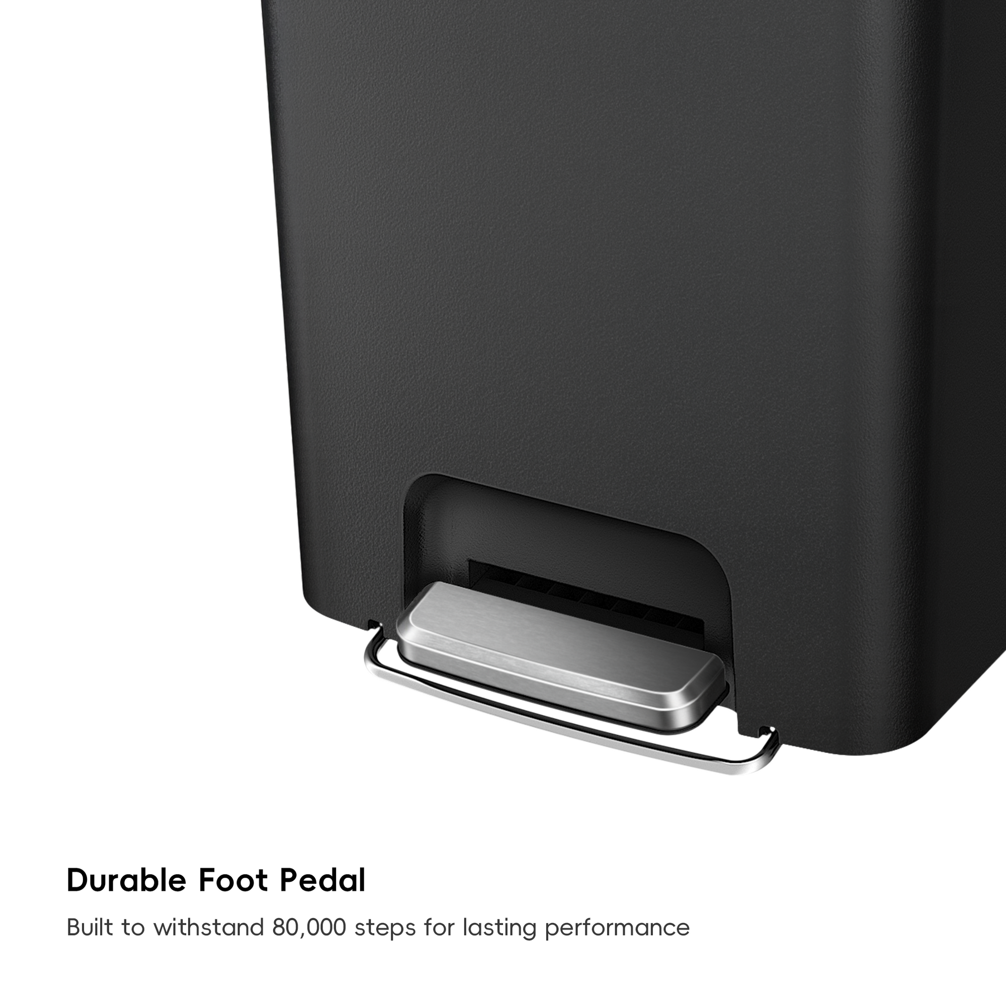 EKO HANA 45L/ 11.9 Gallon Plastic Resin Step Kitchen Trash Can-Black – Durable Foot Pedal