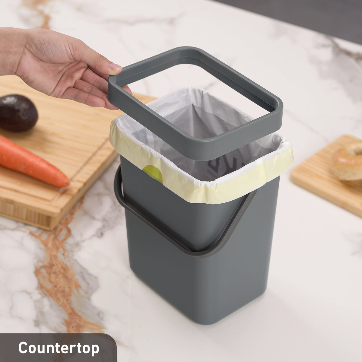 Puro Compost Bin with Lid Dark Gray