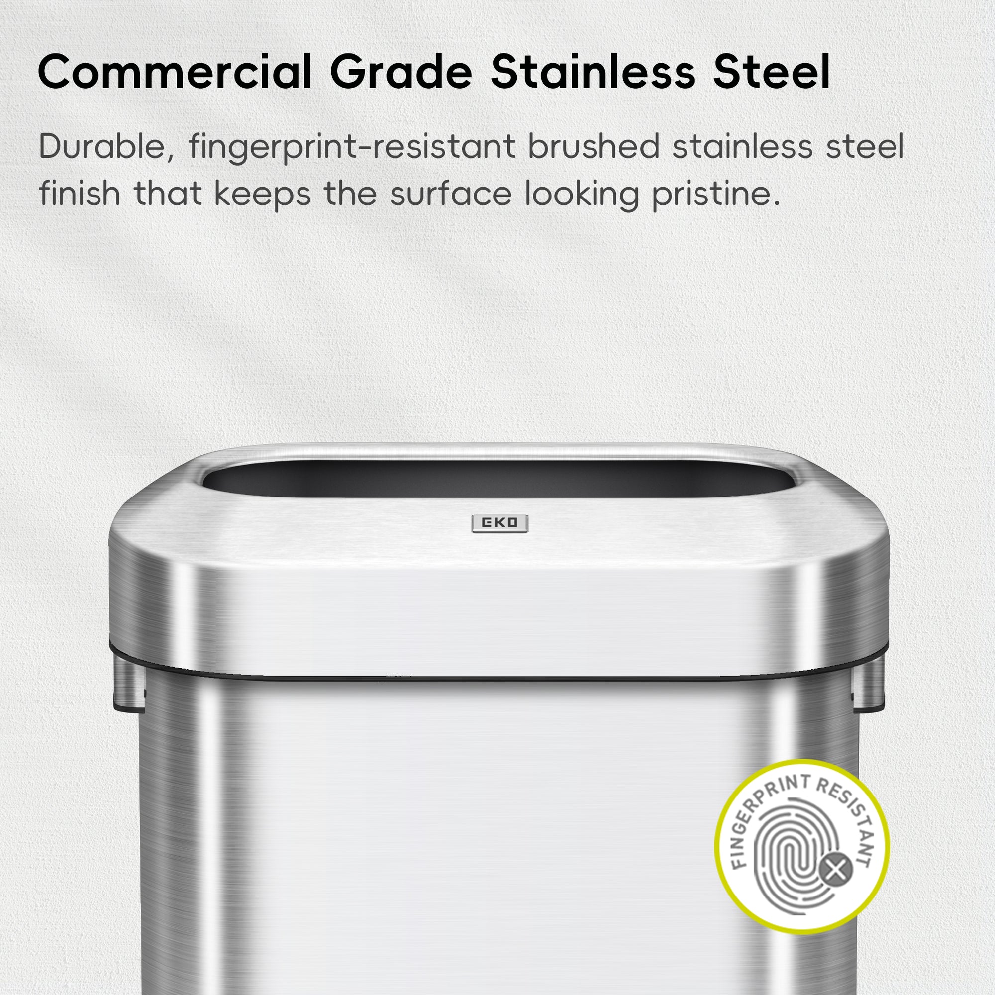 EKO Urban Slim Open Top Can Commercial Grade - 60L / 16 Gal – Commercial Grade Stainless Steel