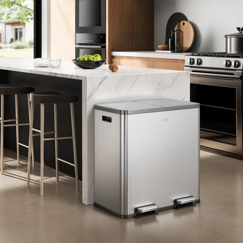 EcoCasa Plus Dual Recycling Trash Can 10.6+10.6 Gal