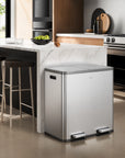 EcoCasa Plus Dual Recycling Trash Can 10.6+10.6 Gal
