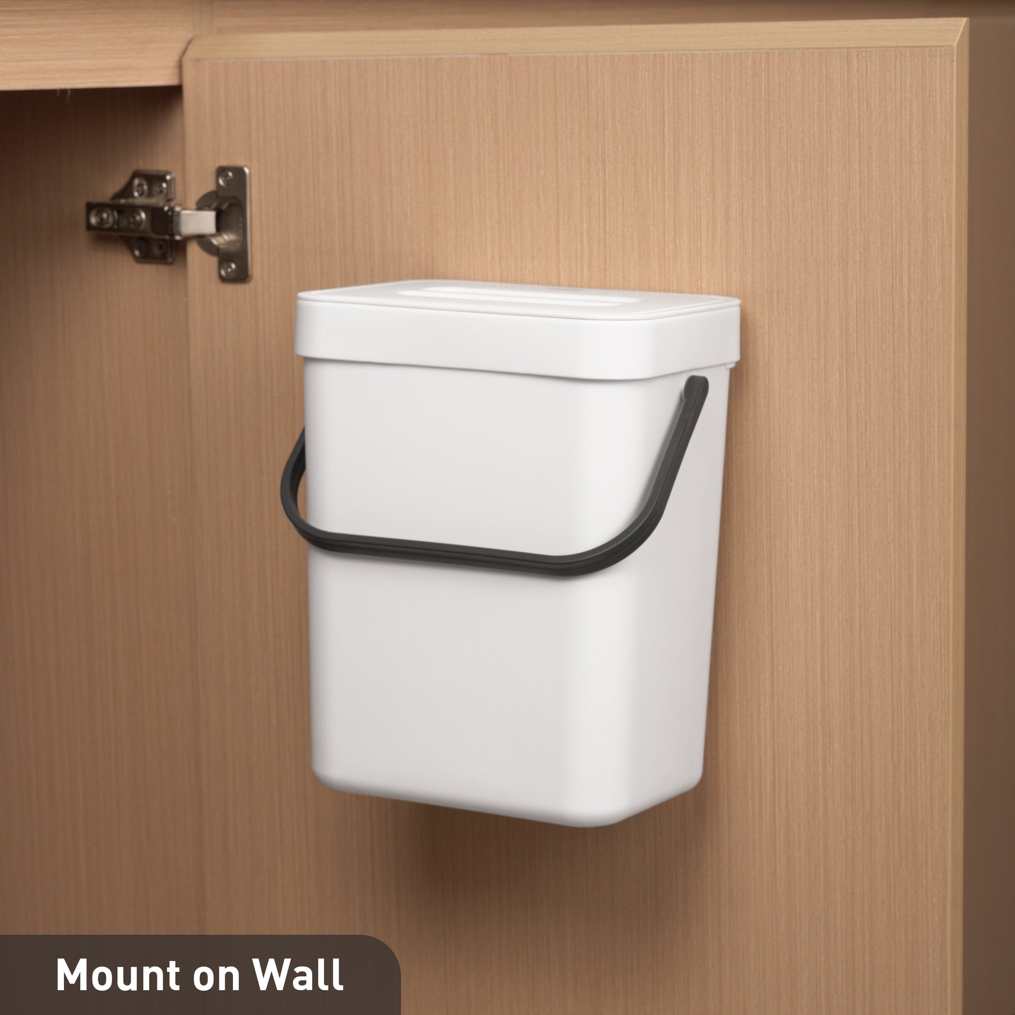 EKO Puro Compost Bin with Lid - White 5L / 1.32 Gal – Mount on Wall