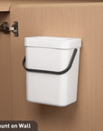 EKO Puro Compost Bin with Lid - White 5L / 1.32 Gal – Mount on Wall