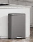 EKO Madison Gunmetal Steel 50 Liter/13.2 Gallon Step Trash Can with Inner Liner – Kitchen