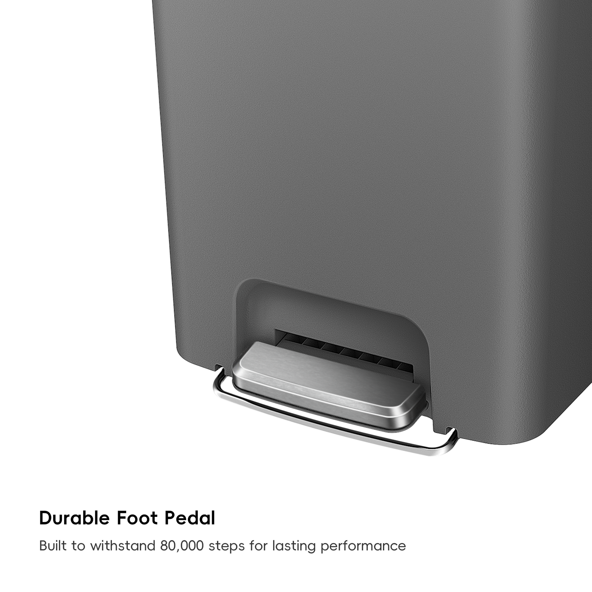 EKO HANA 45L/ 11.9 Gallon Plastic Resin Step Kitchen Trash Can-Gray – Durable Foot Pedal