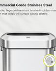 EKO Urban Slim Open Top Trash Can Commercial Grade - 90L / 23.7 Gal  – Commercial Grade Stainless Steel