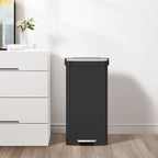 Hudson Step Trash Can with Bag Compartment, Stainless Steel