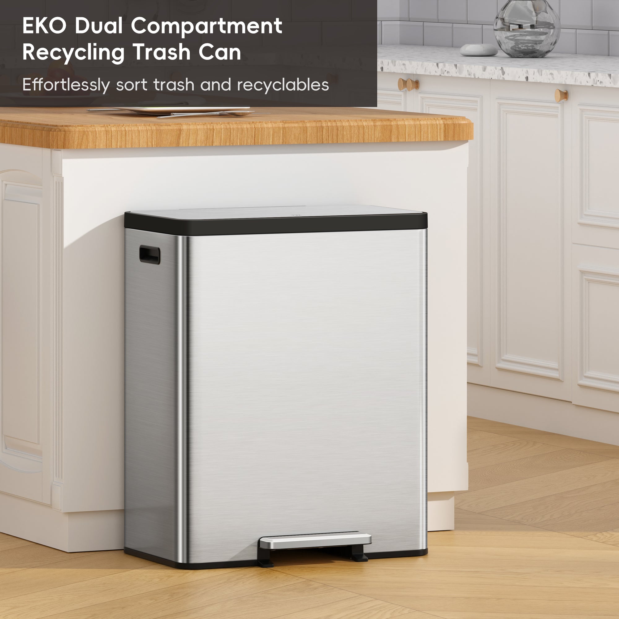 EKO EcoCasa II Step Recycling Can - Dual Compartment 36L+24L – EKO Dual Compartment Recycling Trash Can