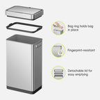 Deluxe Mirage-T Stainless Steel Motion Sensor Can 50 L / 13.2 Gal