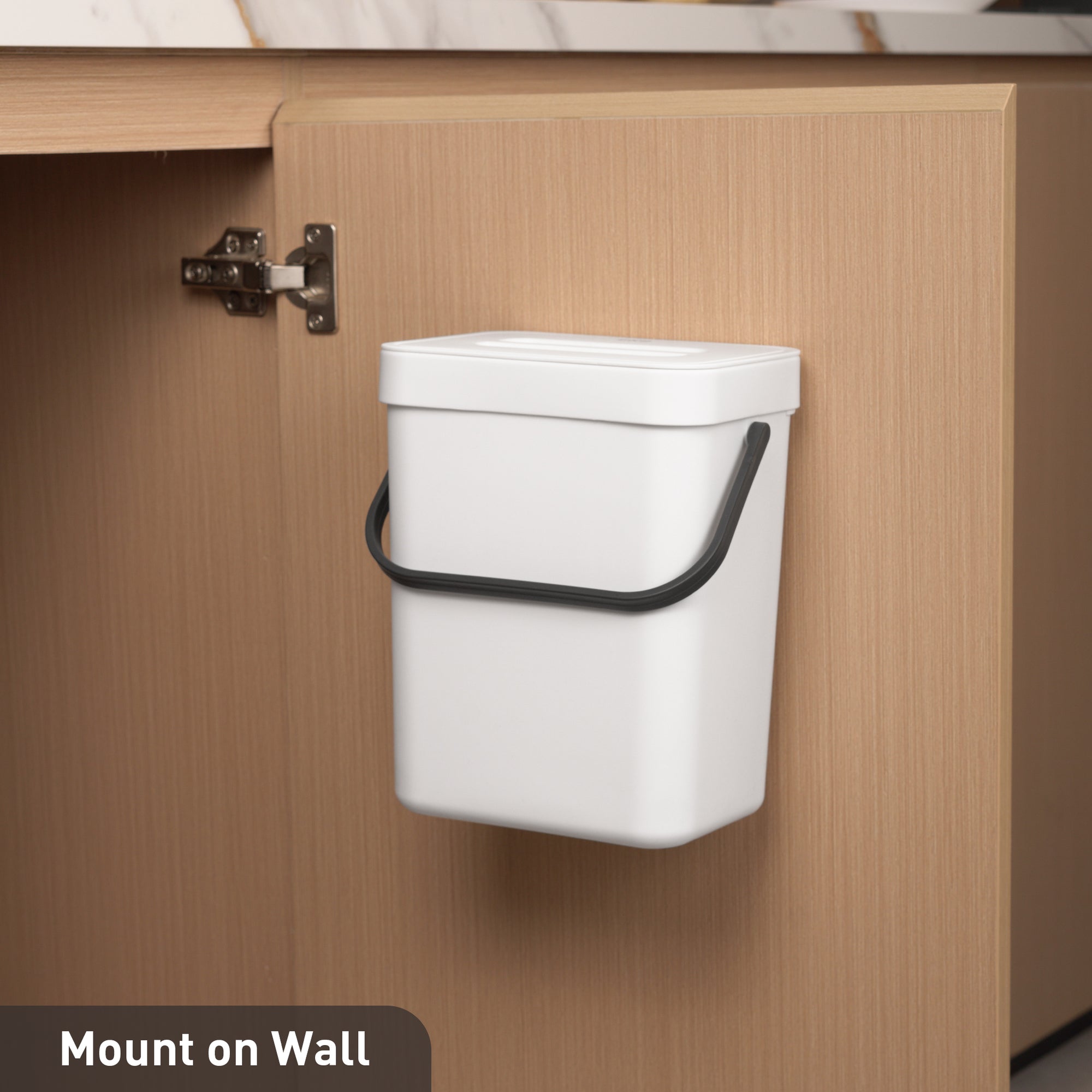 EKO Puro Compost Bin with Lid - White 5L / 1.32 Gal – Mount on Wall
