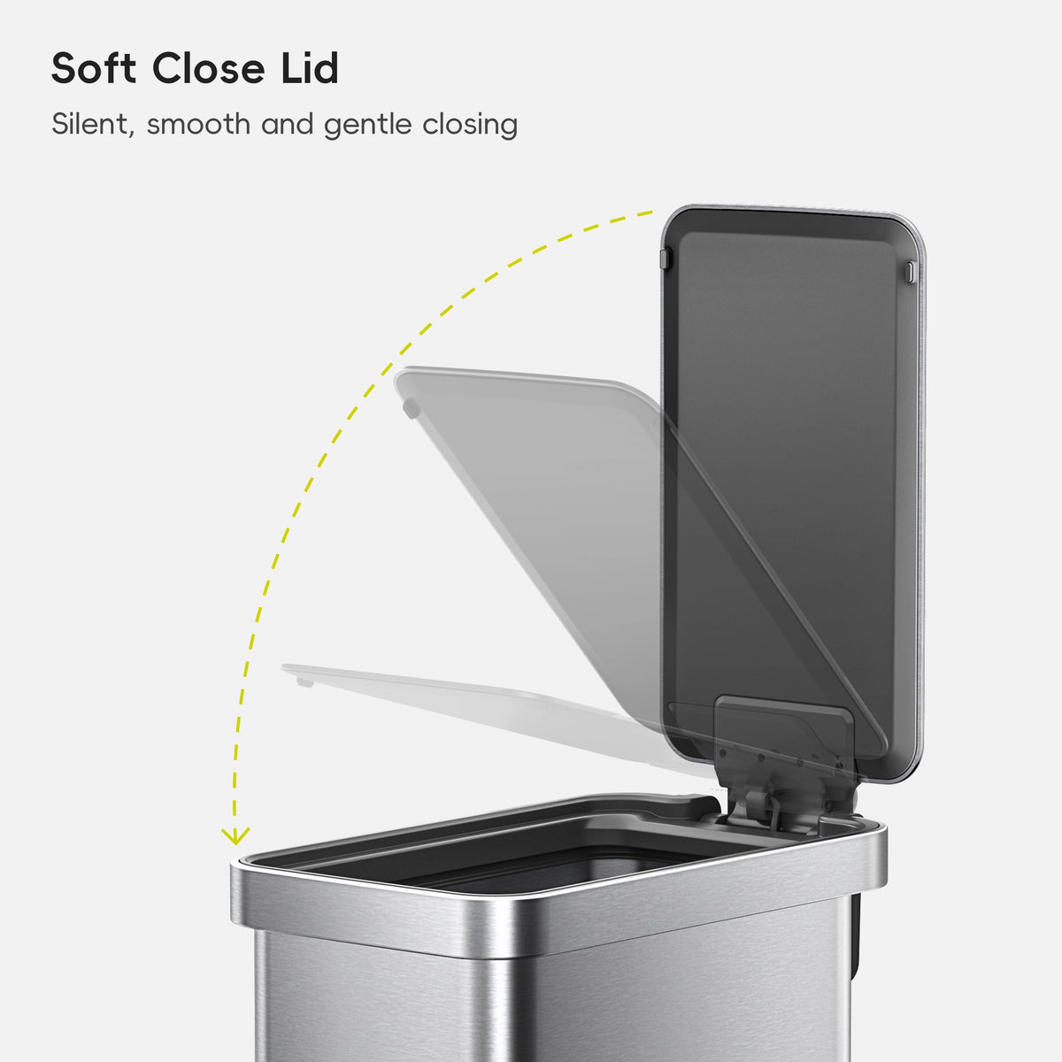 Hudson Slim Stainless Steel Step Trash Can 50 L / 13.2 Gal