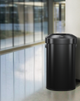 Urban Round Open Top Can Commercial Grade - 60L / 16 Gal - Black Stainless Steel