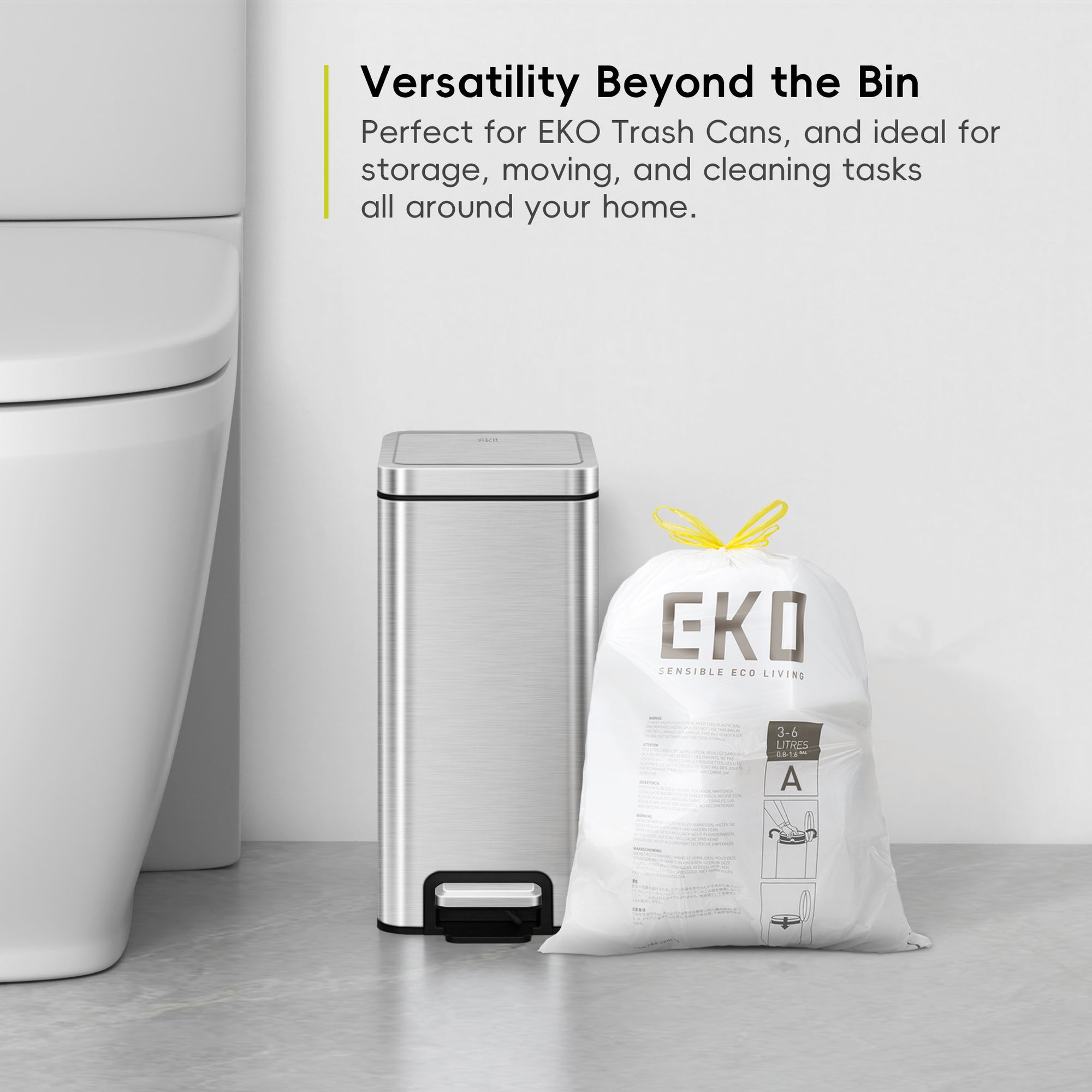 EKO Code A - 1.6 Gallon Easy-Dispense Roll Trash Bag - 80 Count (3-6L) – Versatility Beyond the Bin