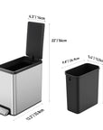 EcoCasa II Slim Step Can with Liner 2 Pack Combo Set – 6L / 1.6 Gal