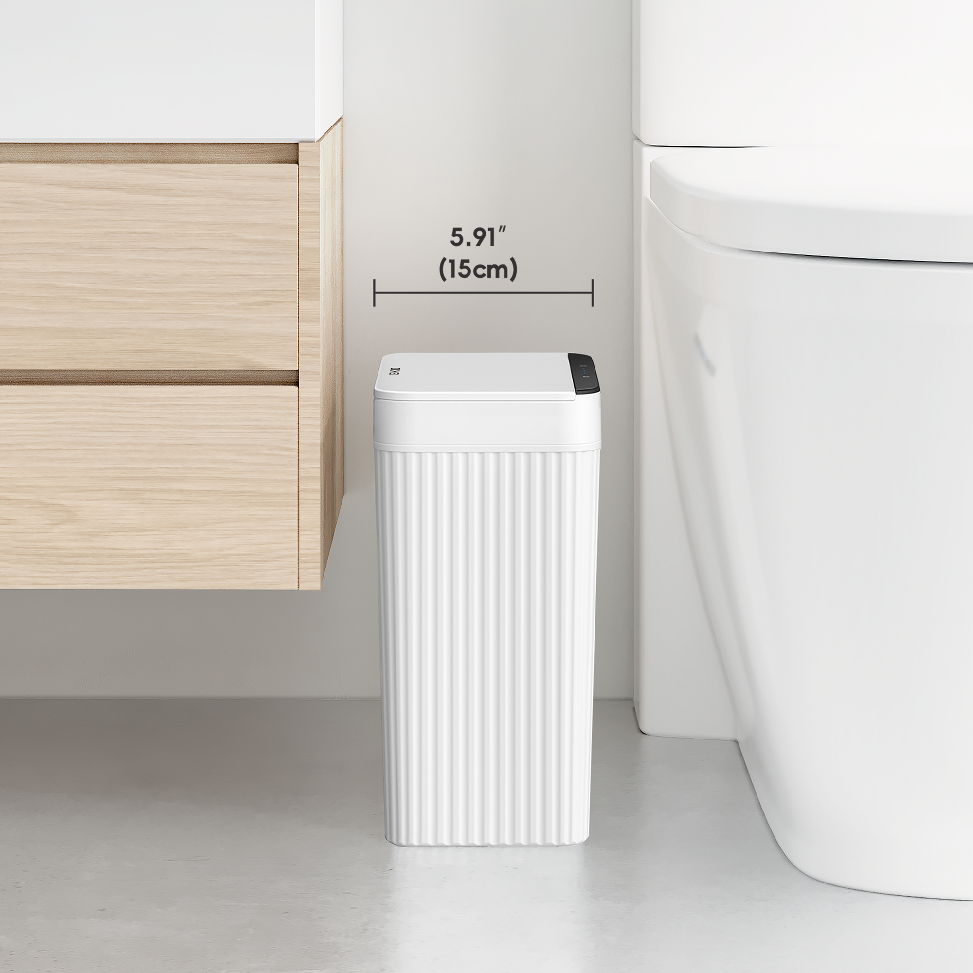Brio Compact Design Motion Sensor Trash Can 10 L / 2.6 Gal