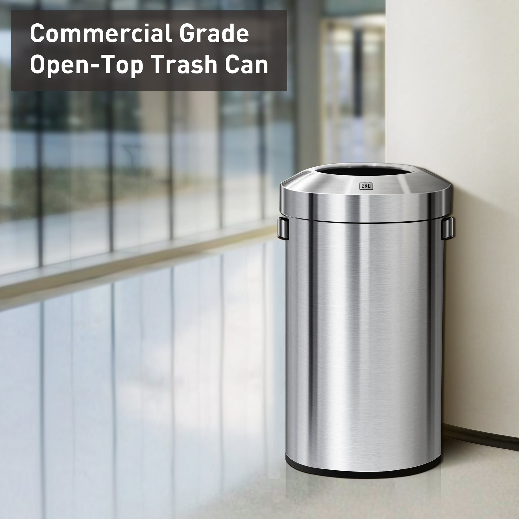 EKO Urban Round Open Top Can Commercial Grade - 60L / 16 Gal – Commercial Grade Open-Top Trash Can