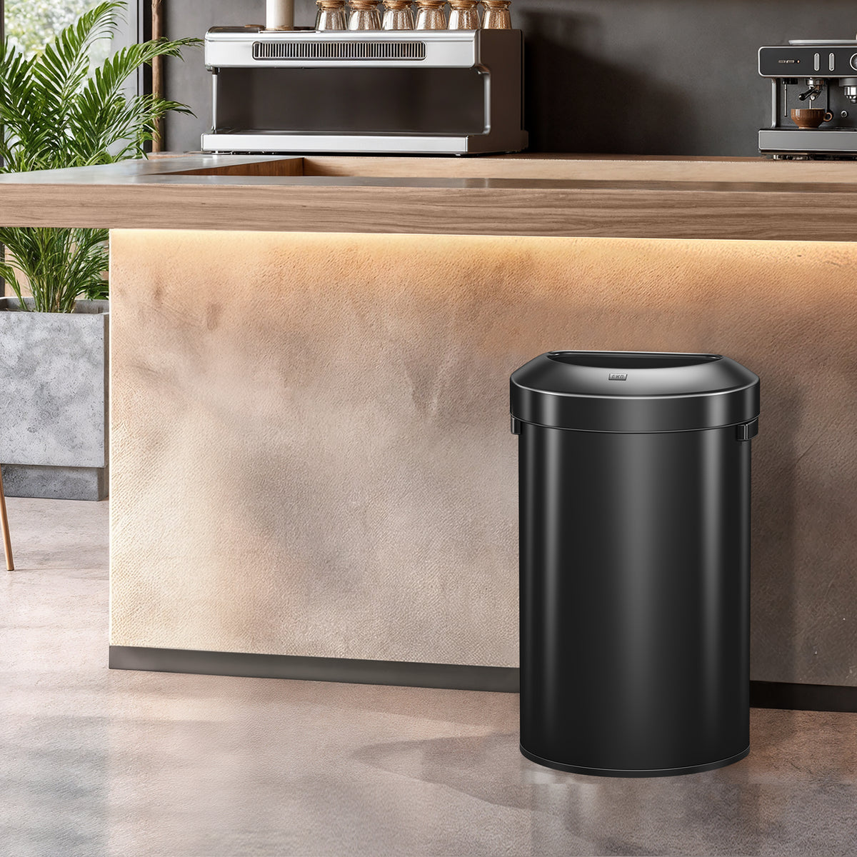 Urban Semi-Round Commercial Open Top Waste Bin