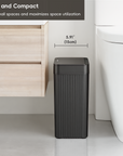 Brio 10L / 2.6 Gallon in Black Compact Design Motion Sensor Trash Can