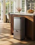 Vintage Dual Compartment 32L + 18L Stainless Steel Motion Sensor Trash Can