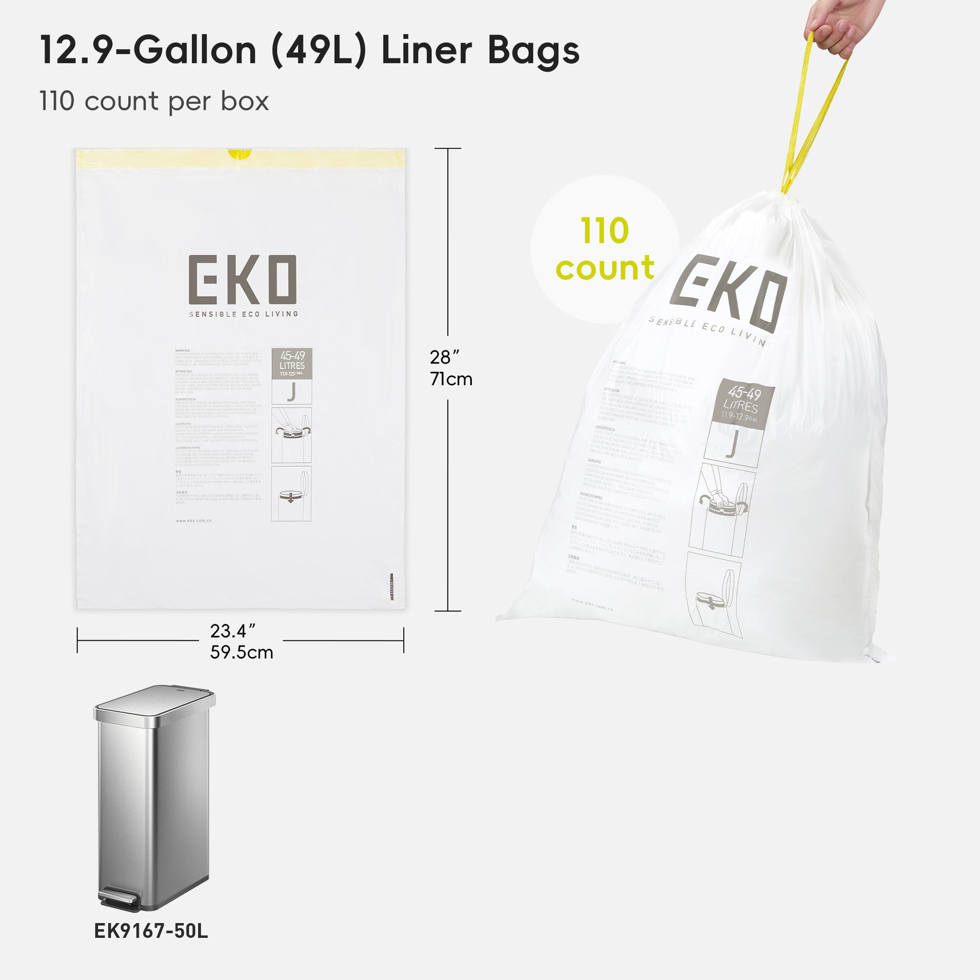 Easy-Dispense Roll Trash Bag Code A-Z / 1.6-21 Gal
