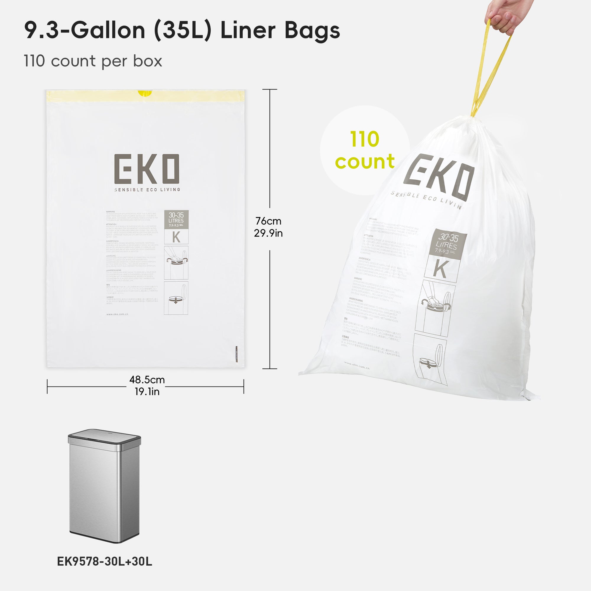 Easy-Dispense Roll Trash Bag Code A-Z / 1.6-21 Gal