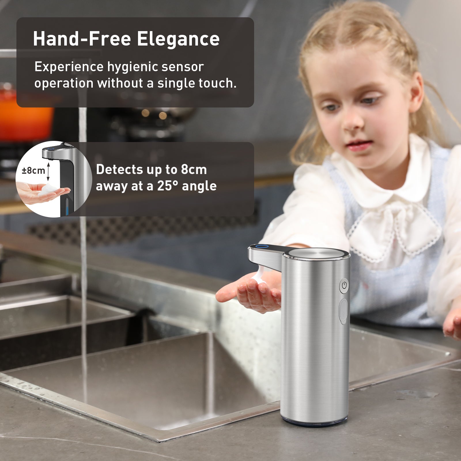 EKO Aroma Smart Foaming Soap Dispenser - Stainless Steel – Hand-Free Elegance