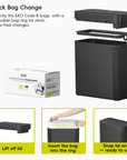 Brio 10L / 2.6 Gallon in Black Compact Design Motion Sensor Trash Can