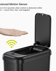 Morandi Slim Bathroom Trash Can - 10L /2.6 Gallon -Black