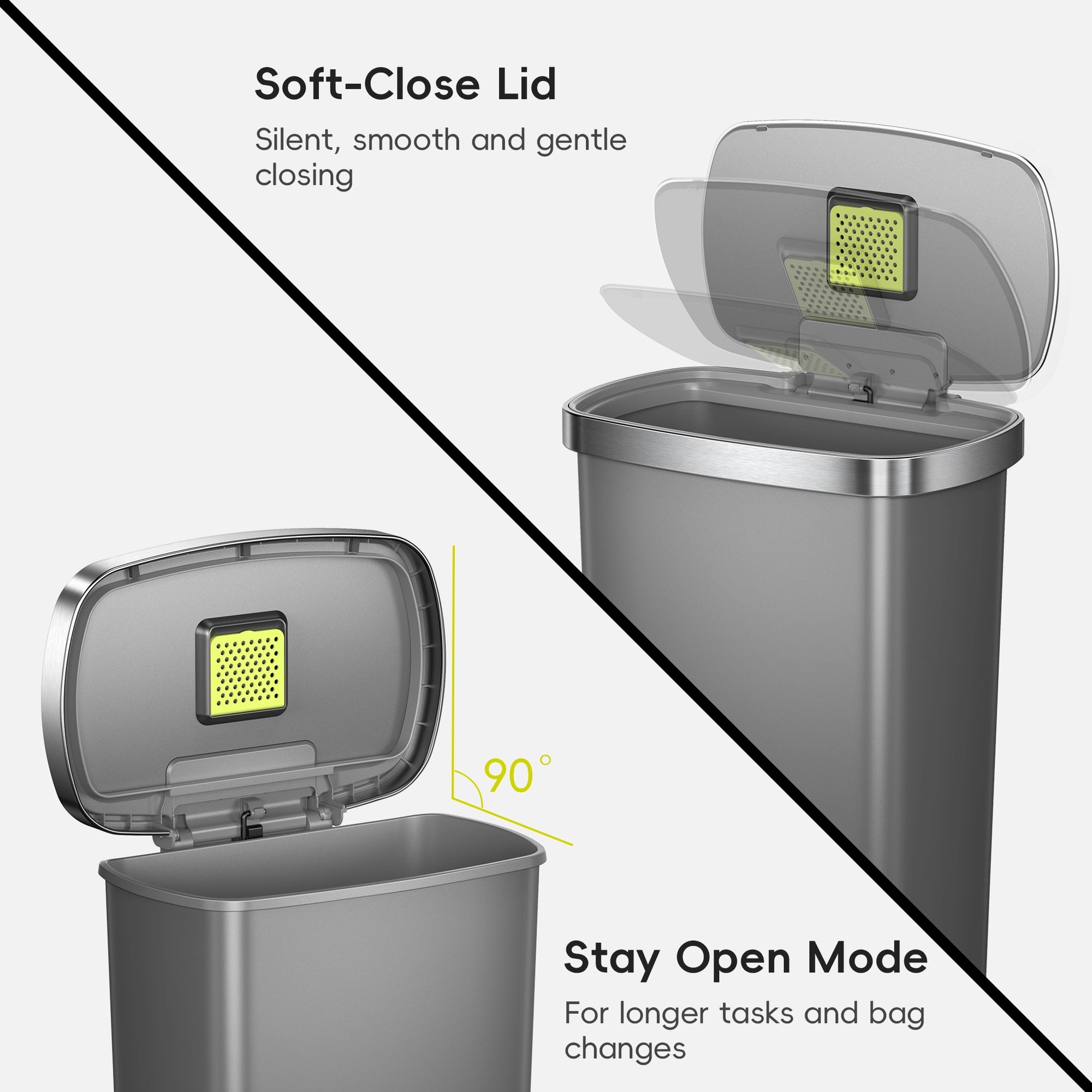 Hana Select Plastic Resin Step Trash Can 50 L / 13 Gal