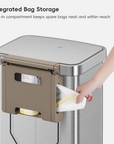 Hudson 50 Liter / 13 Gallon Step Can with Bag Compartment - Matte Stainless Steel