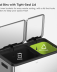 EcoCasa Step Recycling Can - Dual Compartment 30L+20L
