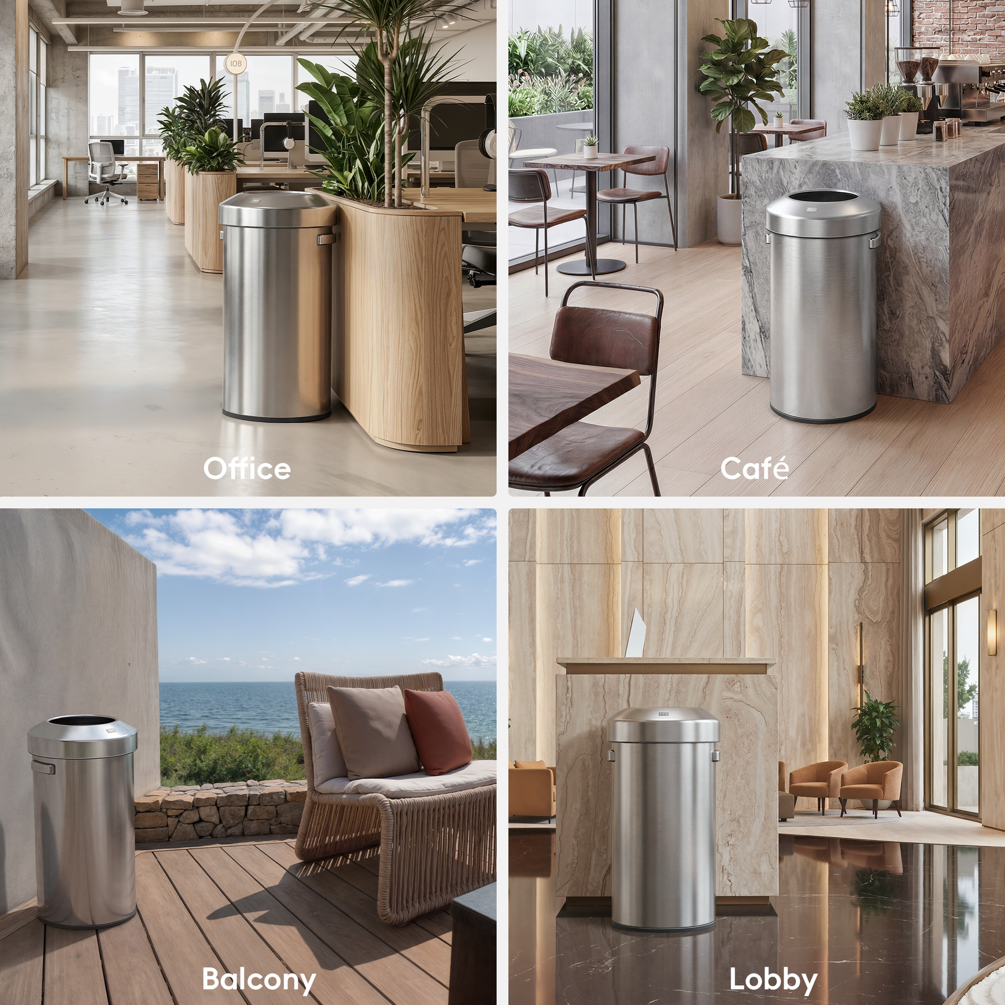 Urban Round Open Top Can Commercial Grade – 90L / 23.7 Gal