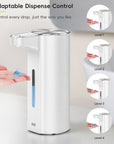 EKO Aroma Pro 13.5 fl oz Touchless Automatic Liquid Soap Dispenser-Matte White – Adaptable Dispense Control