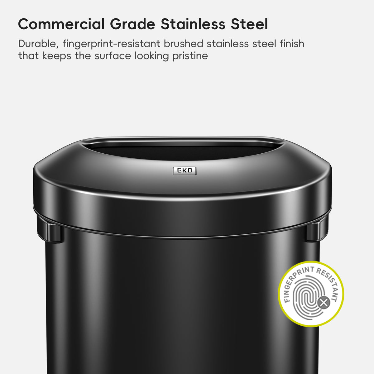 Urban Semi-Round Commercial Open Top Waste Bin