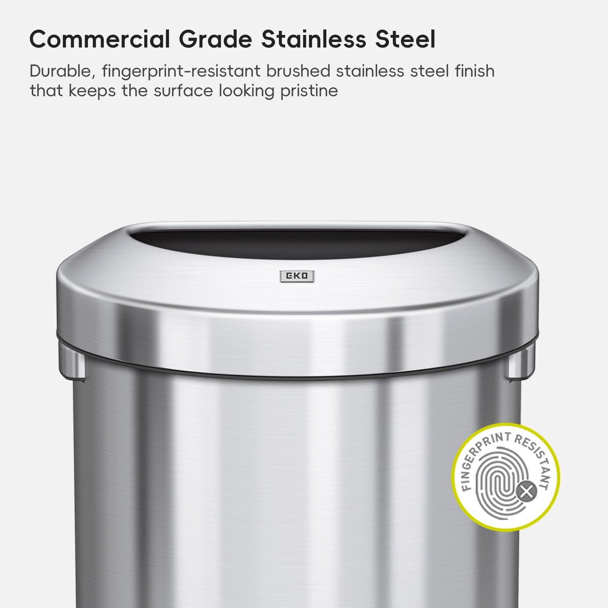 Urban Semi-Round Commercial Open Top Waste Bin