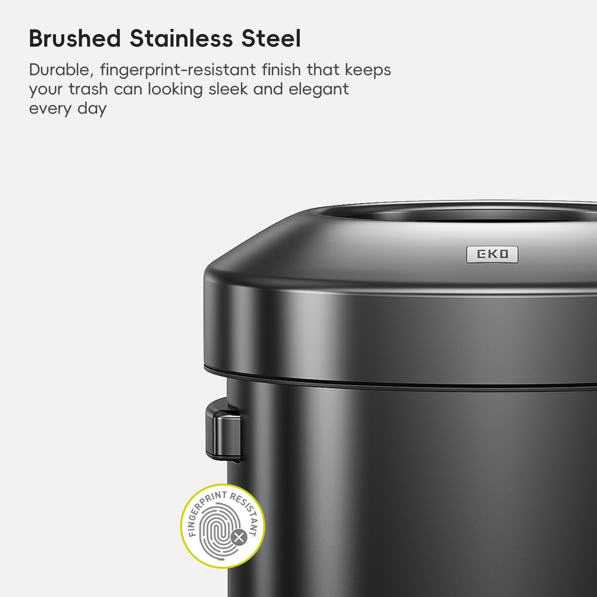 Urban Round Open Top Can Commercial Grade – 120L / 32 Gal - Black Stainless Steel