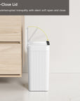 EKO Brio 10L / 2.6 Gallon in White Compact Design Motion Sensor Trash Can – Soft-Close Lid