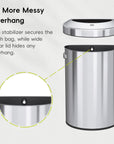 EKO Urban Semi-Round Open Top Can Commercial Grade – 60L / 16 Gal – No More Messy Overhang