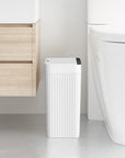 EKO Brio 10L / 2.6 Gallon in White Compact Design Motion Sensor Trash Can – Bathroom