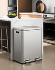 Edison Dual Compartment Step Can with Removable Inner Liners 30+30 L / 8+8 Gal