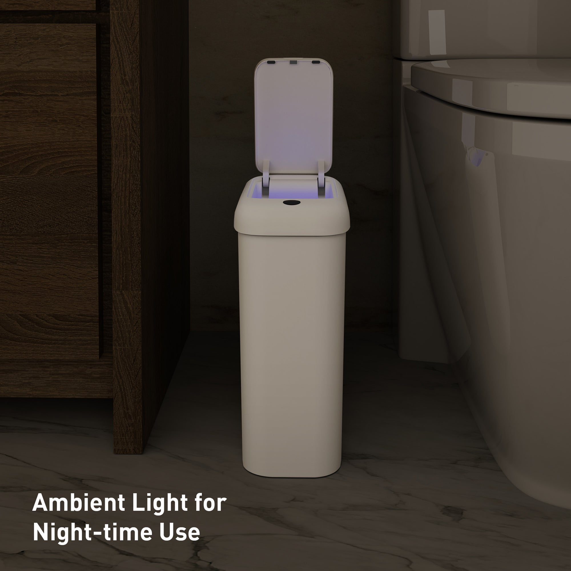 EKO Morandi Slim Bathroom Trash Can - 10L /2.6 Gallon - White – Bathroom Toilet