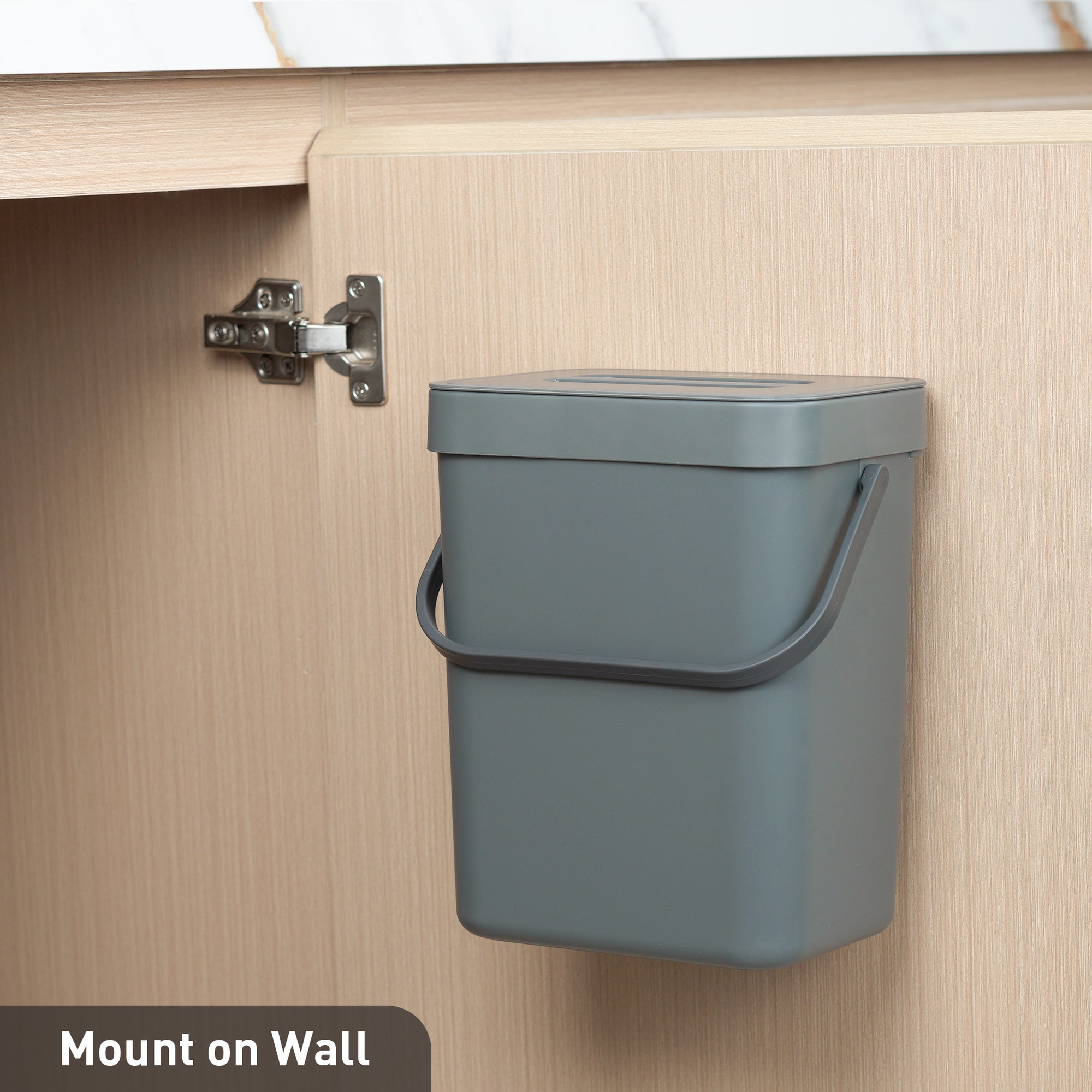 EKO Puro Compost Bin with Lid - Dark Gray 5L / 1.32 Gal – Mount on Wall