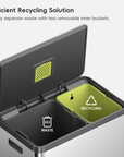 EcoCasa II Step Recycling Can - Dual Compartment 36L+24L